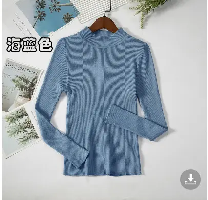 2023 Green Knit Turtleneck Women's Top - Image 6