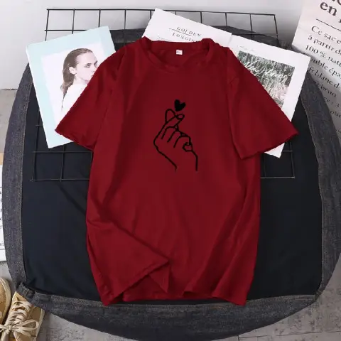 2022 Summer Printed T-Shirt Blue Round Neck Large