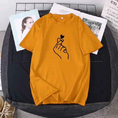 2022 Summer Printed T-Shirt Blue Round Neck Large