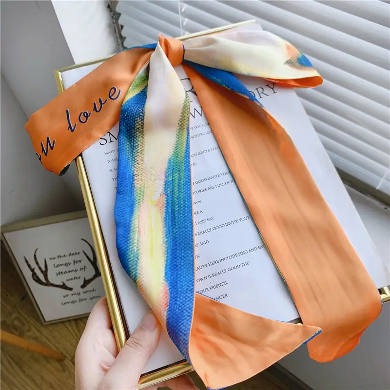 Autumn Silk Hair Band Braided Hair Ribbon Braid Tie Horse Tail Long Ribbon Bow Belt Scarf - Image 4