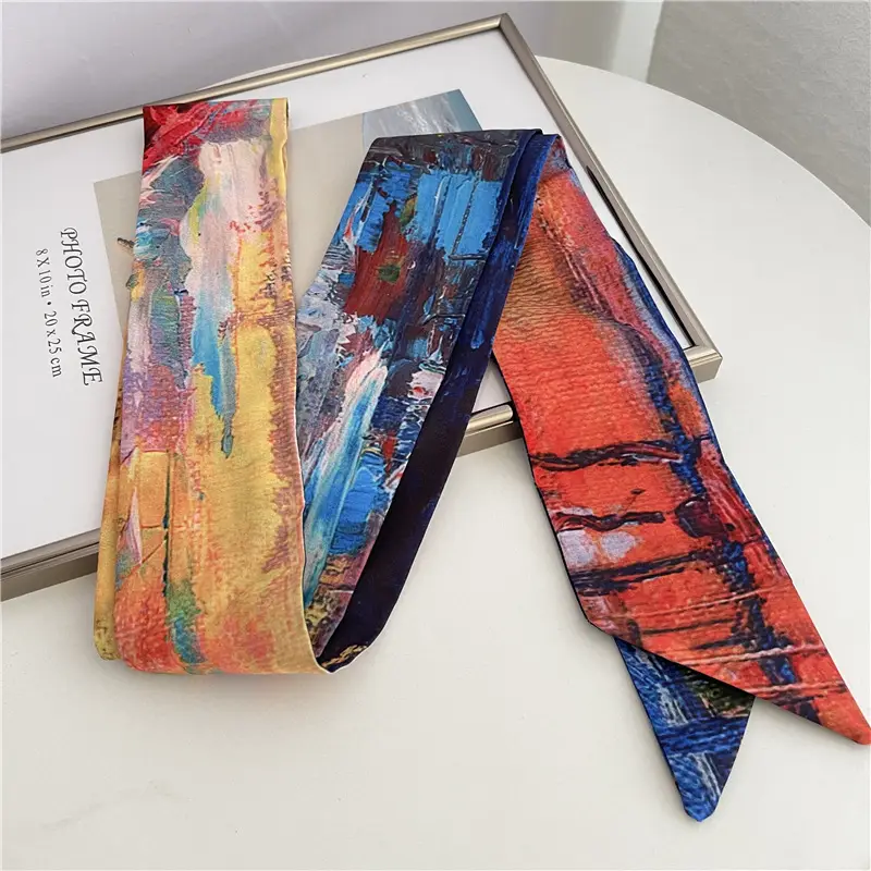 Autumn Silk Hair Band Braided Hair Ribbon Braid Tie Horse Tail Long Ribbon Bow Belt Scarf - Image 5