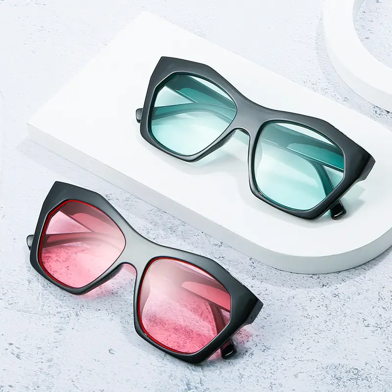 Korean Style Oval Face Sunglasses with UV Protection