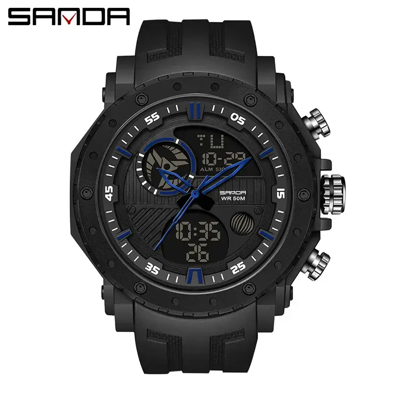 Sanda Multi-Function Luminous Electronic Watch for Men - Image 2