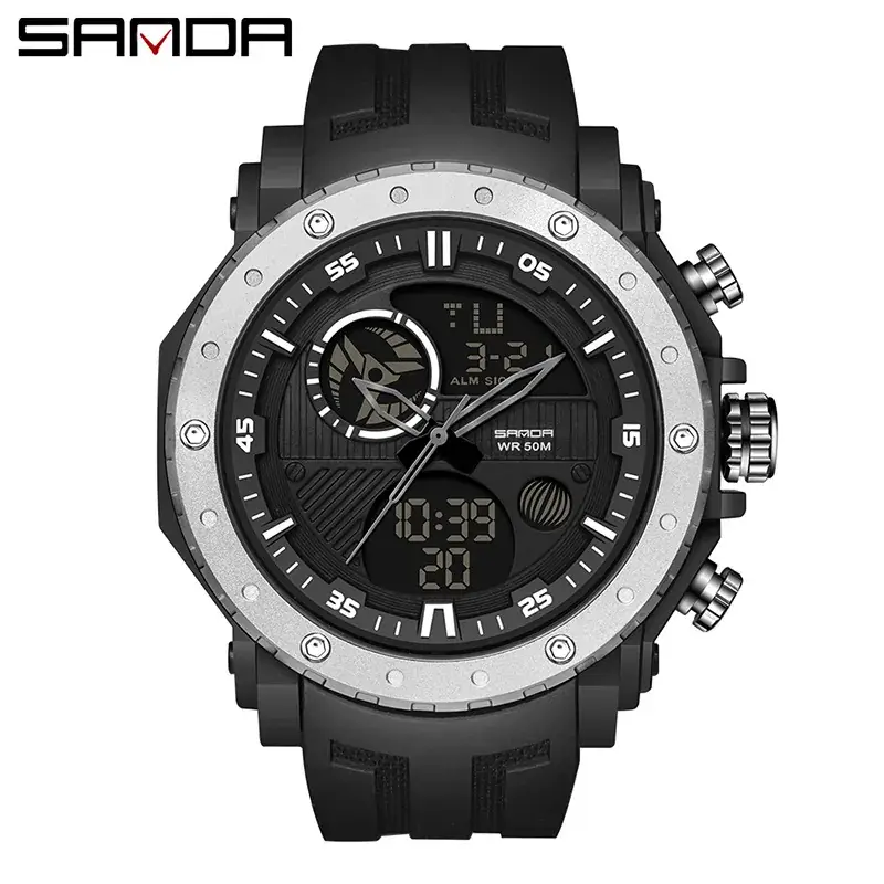 Sanda Multi-Function Luminous Electronic Watch for Men - Image 4