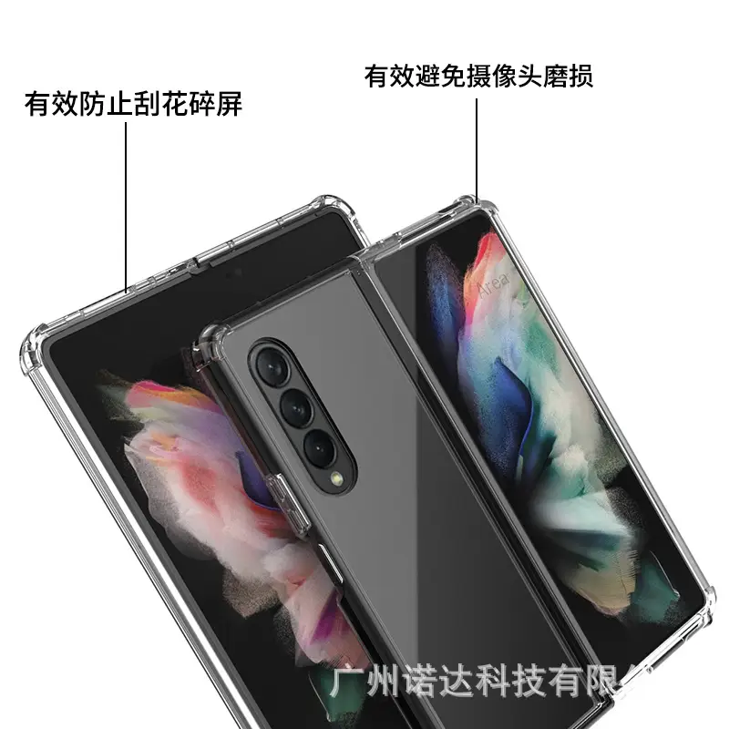 Transparent Tpu Foldable Phone Case 4-Corner Thickened