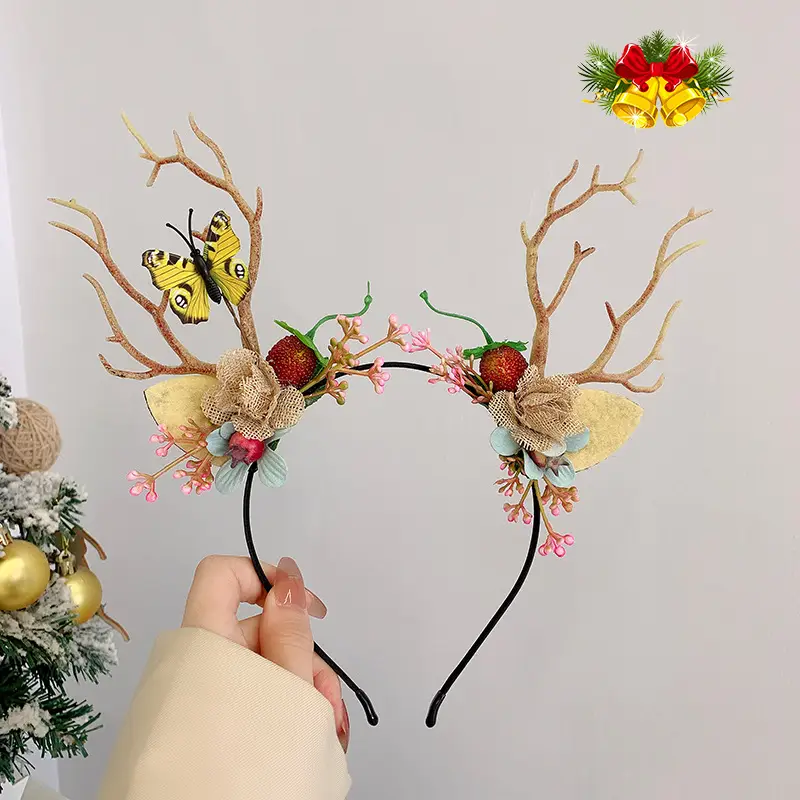 Korean-style Christmas Antler Hairband with Flashing Light - Image 5