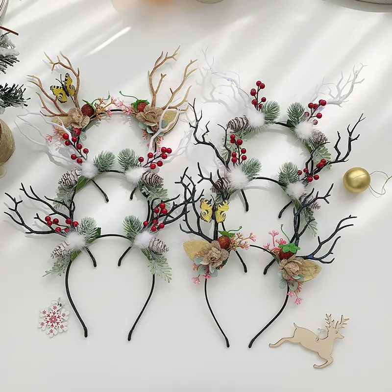 Korean-style Christmas Antler Hairband with Flashing Light - Image 6