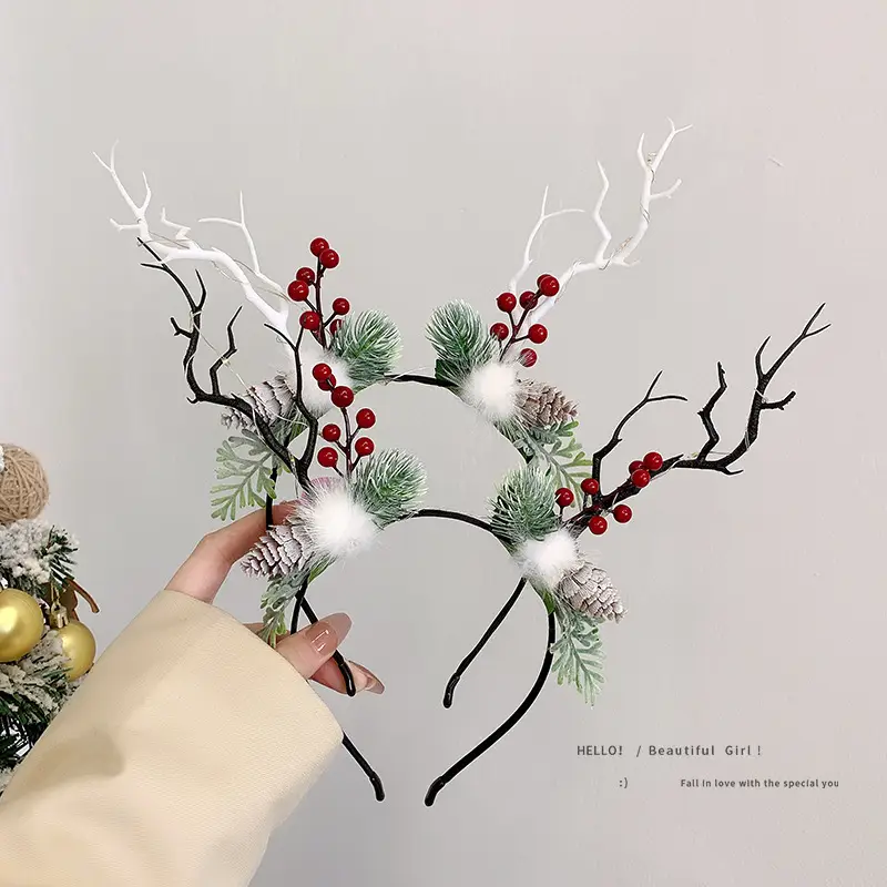 Korean-style Christmas Antler Hairband with Flashing Light - Image 7