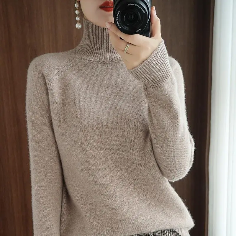 Women's Pure Color Long Sleeve Knit Sweater Autumn Winter - Image 17