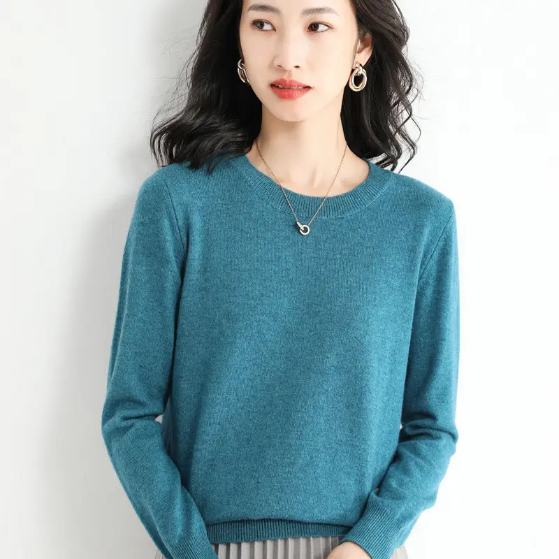 New Autumn Knit Pullover Women Pink Large - Image 6