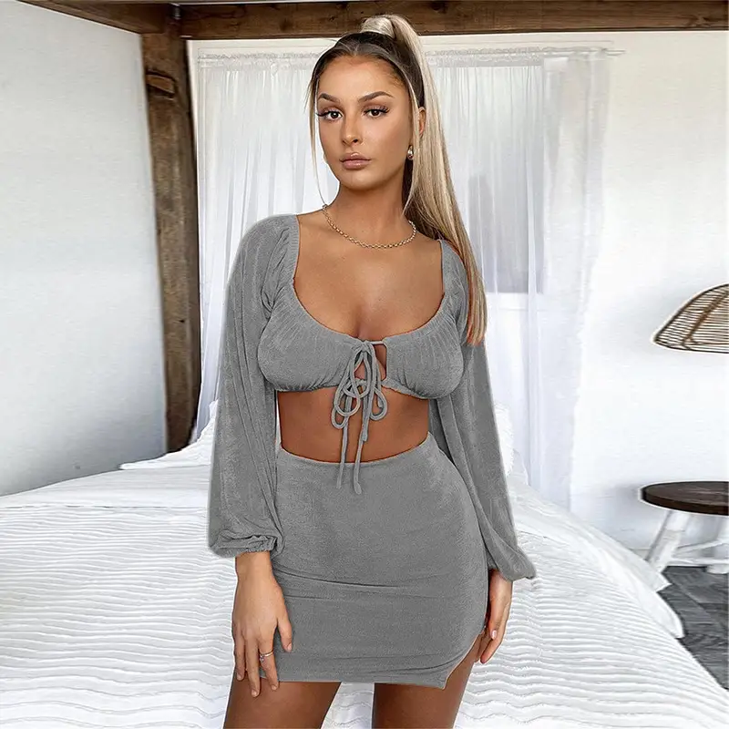 Women's 2024 Square Collar Strap Top Suit Navy Blue - Image 2