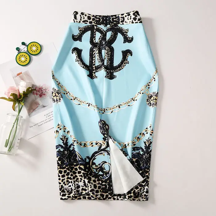 Black Floral Digital Print Pencil Skirt for Women — feature 24