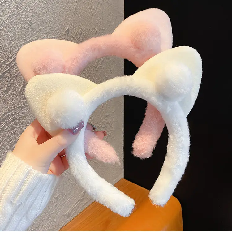 Cute Plush Cat Ear Hair Hoop for Women