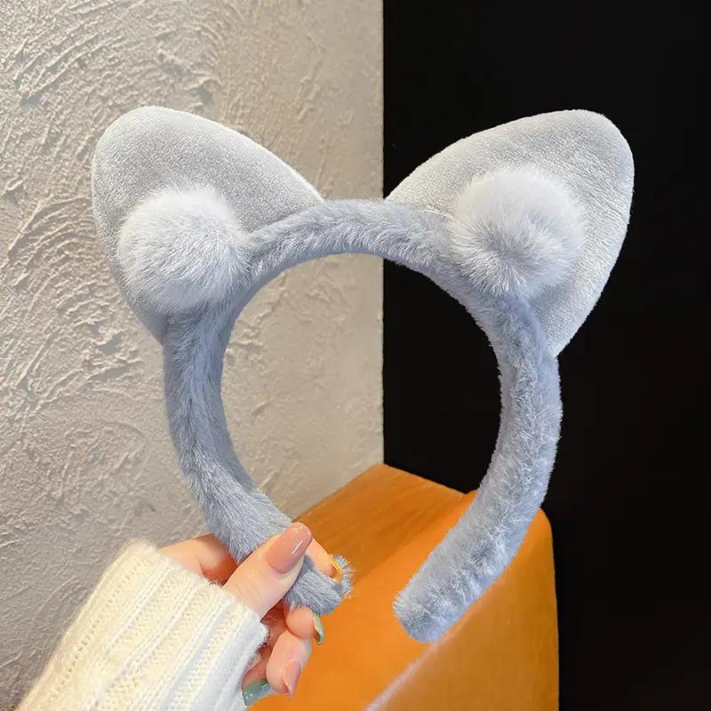 Cute Plush Cat Ear Hair Hoop for Women