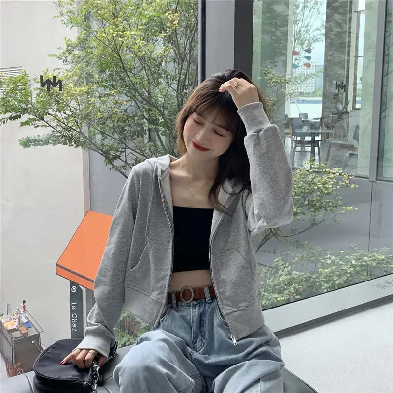 Women's Grey Hooded Zip-Up Jacket Autumn 2025 — feature 15