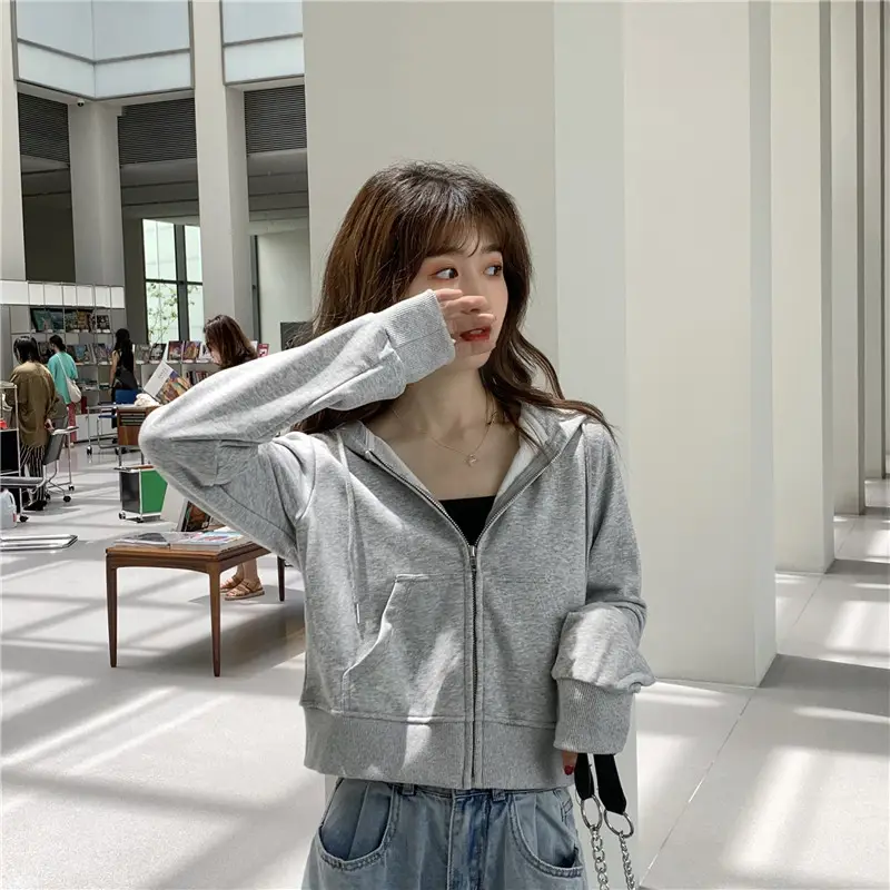 Women's Grey Hooded Zip-Up Jacket Autumn 2025 — feature 17