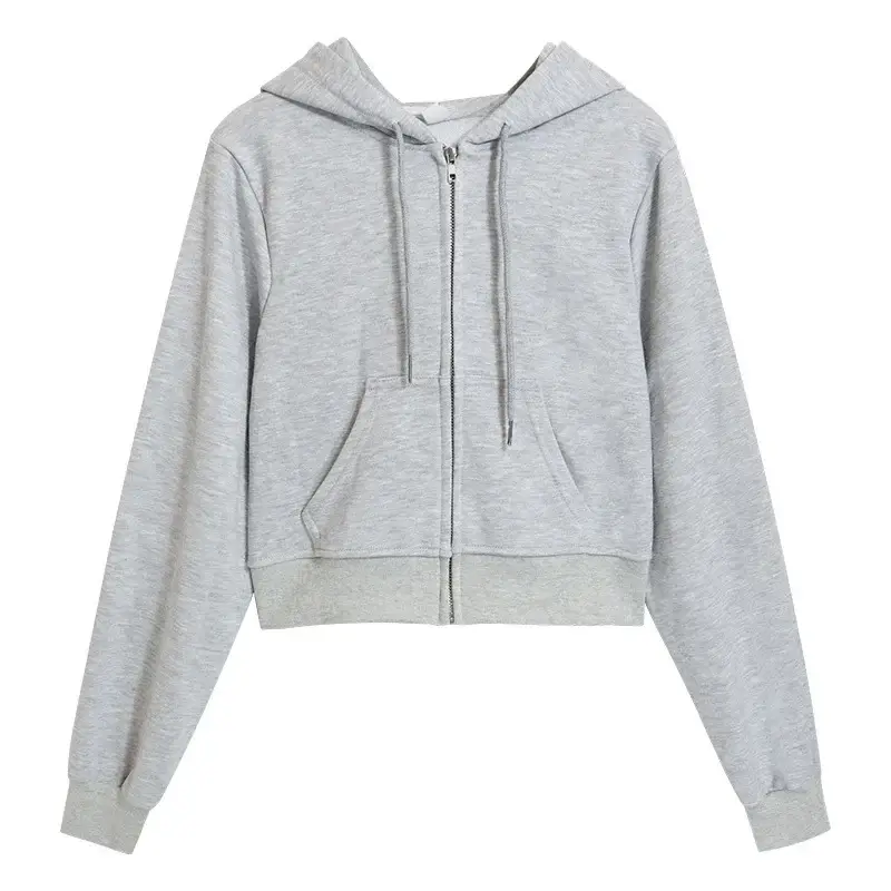 Women's Grey Hooded Zip-Up Jacket Autumn 2025 - Image 3
