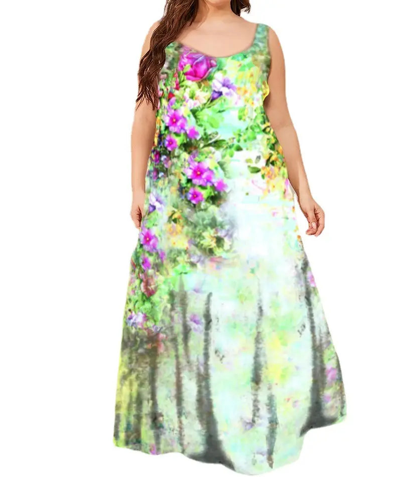 2023 Tie-Dye 3D Vortex Print Dress Plus Size Off-Shoulder - Image 11