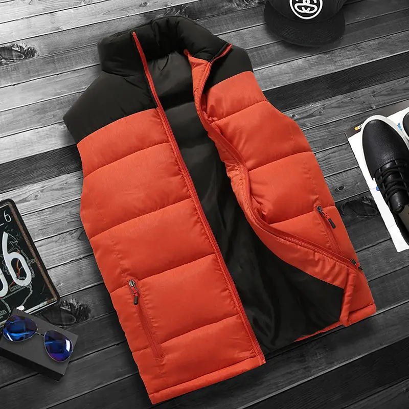 Men's Black Puffer Vest Warm Thick Middle-aged Elderly - Image 3