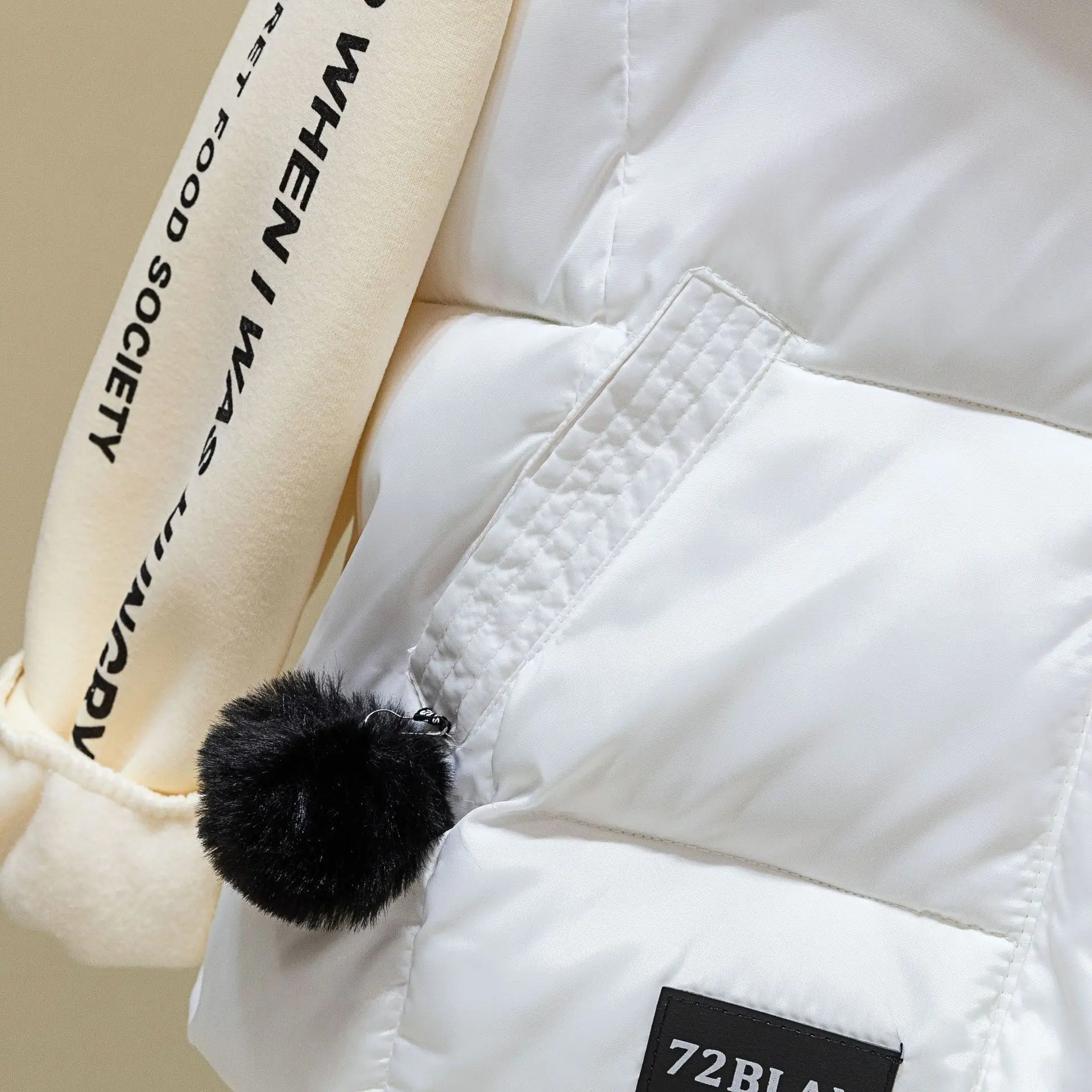 Women Cotton Sleeveless Vest White Cream Winter Warm - Image 6