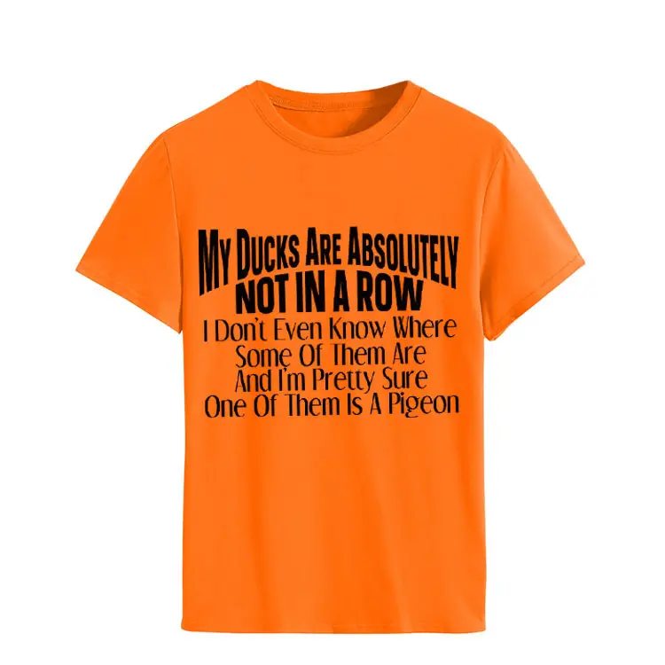 Orange T-Shirt with Bold Duck Design