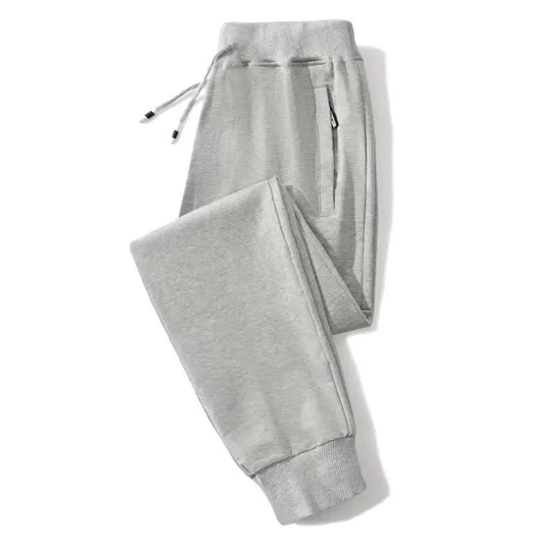 Men Fleece Lined Sweatpants Grey Large - Image 42