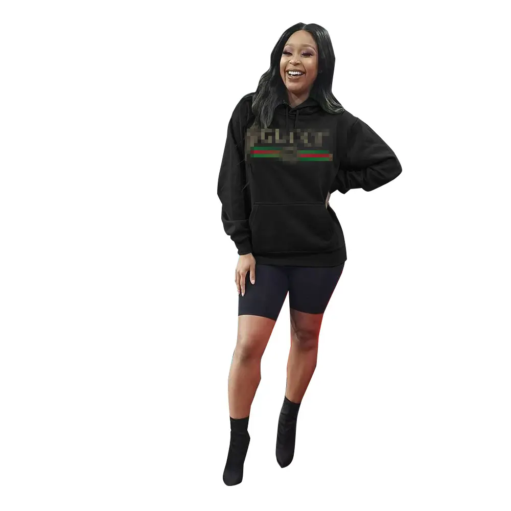Women Purple Hoodie Sweatshirt Set Long Sleeve Casual