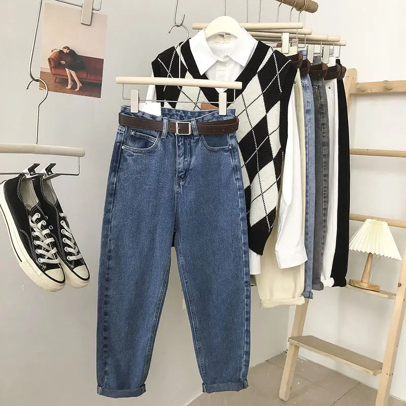 Women Korean Style Slim Waist Cropped Jeans for Women - Image 8