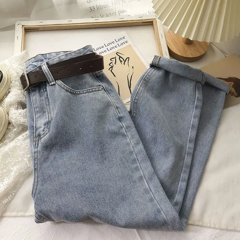 Women Korean Style Slim Waist Cropped Jeans for Women - Image 3