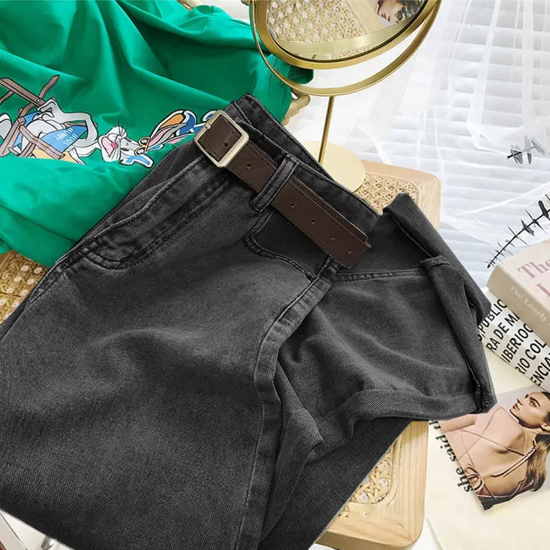 Women Korean Style Slim Waist Cropped Jeans for Women - Image 4