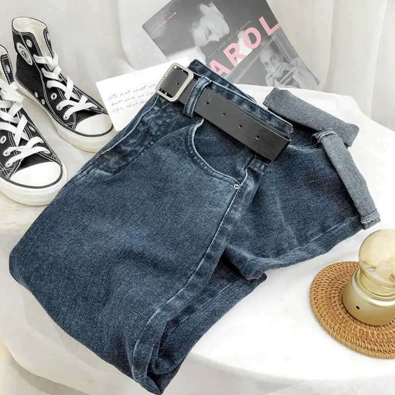 Women Korean Style Slim Waist Cropped Jeans for Women - Image 5