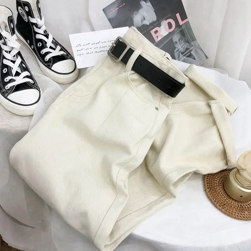 Women Korean Style Slim Waist Cropped Jeans for Women - Image 6
