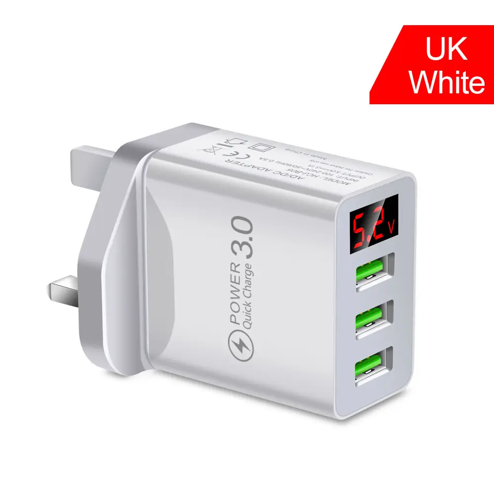 3.1A Digital Display USB Charger EU Black - Image 6