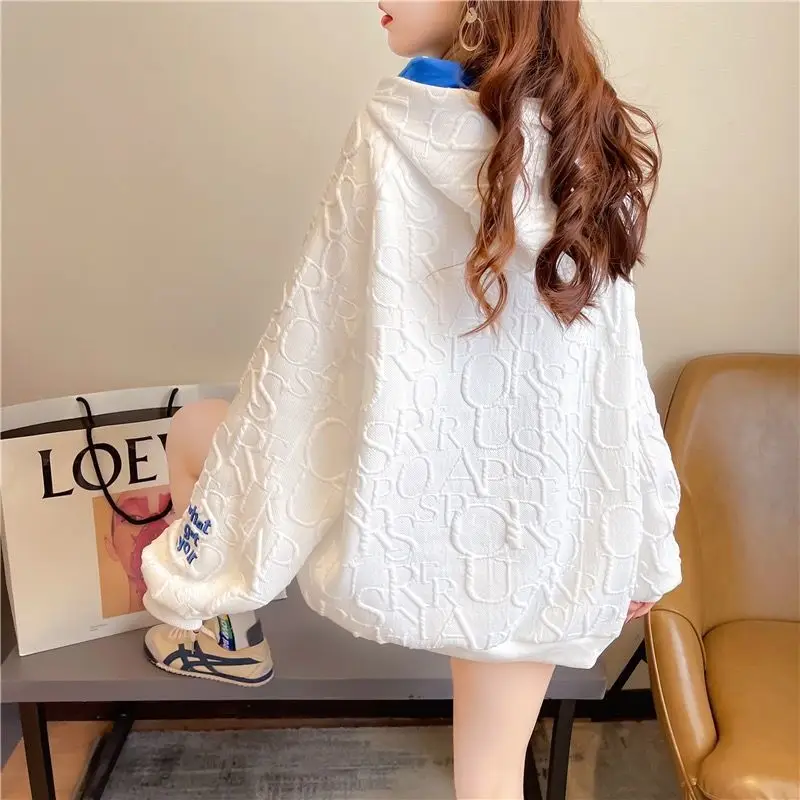 Korean Style Hooded Sweatshirt Women Grey 2023 - Image 7