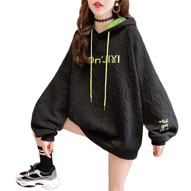 Korean Style Hooded Sweatshirt Women Grey 2023 - Image 8