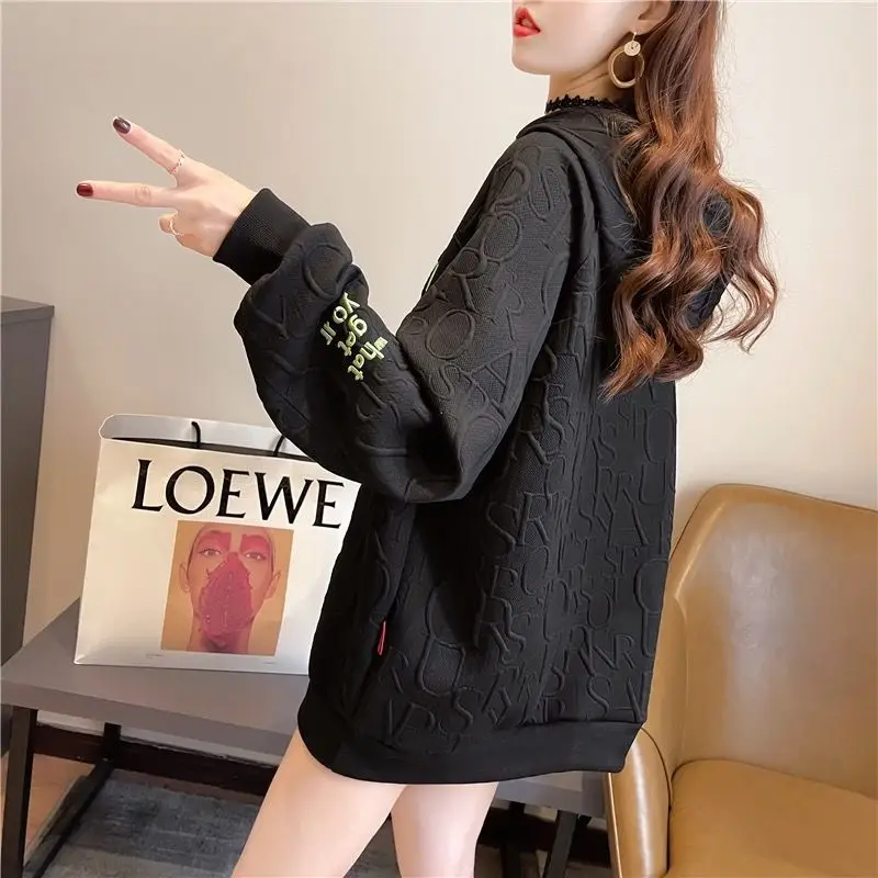 Korean Style Hooded Sweatshirt Women Grey 2023 — feature 10