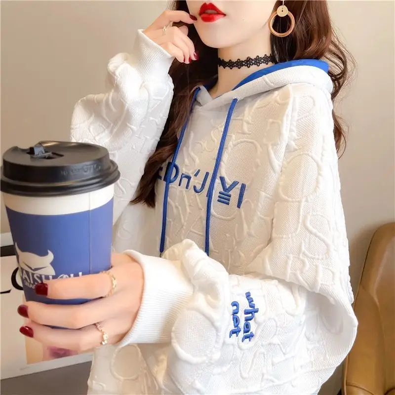 Korean Style Hooded Sweatshirt Women Grey 2023 — feature 6
