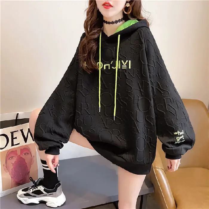 Korean Style Hooded Sweatshirt Women Grey 2023 - Image 3