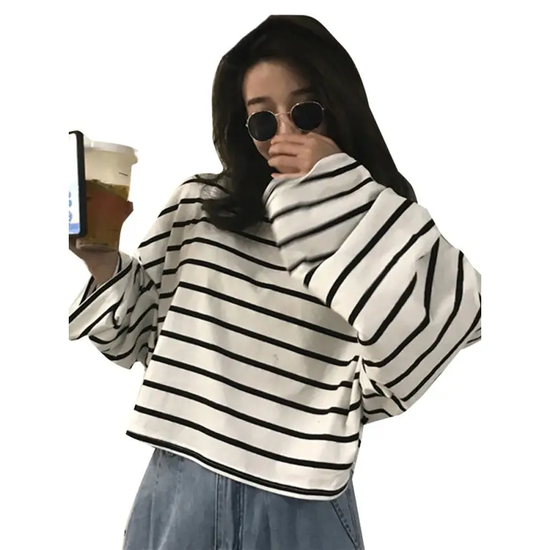 Women Striped Loose Long Sleeve T-Shirt Casual Base - Image 7