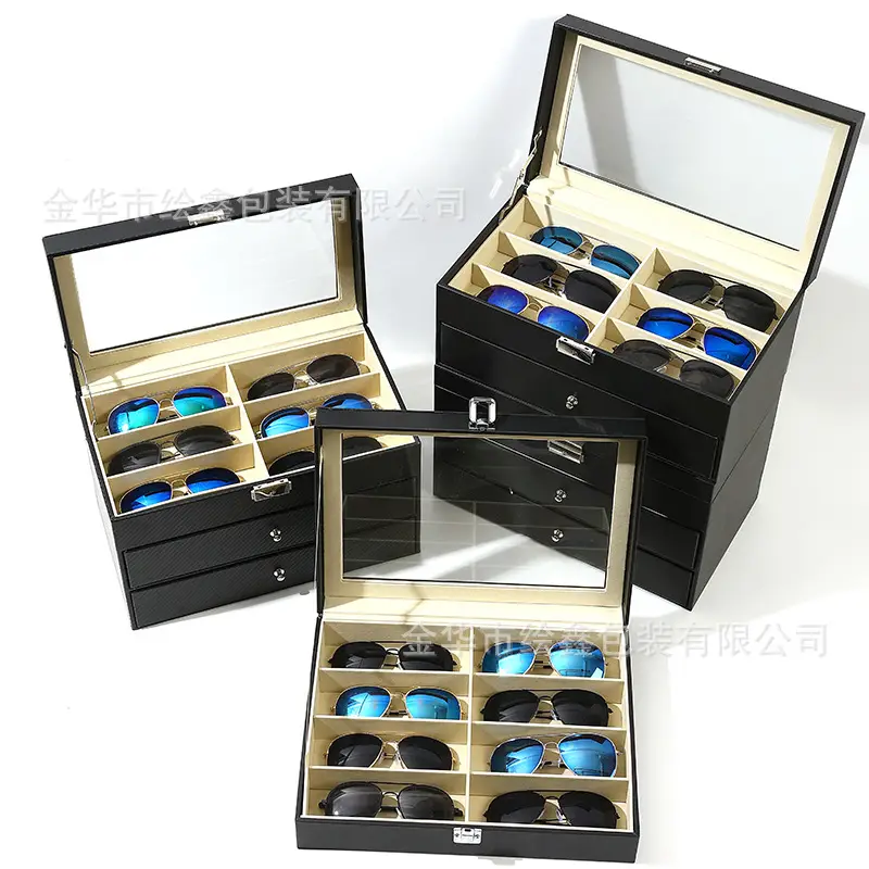Multi-Compartment Sunglasses Storage Box for Men - Image 25