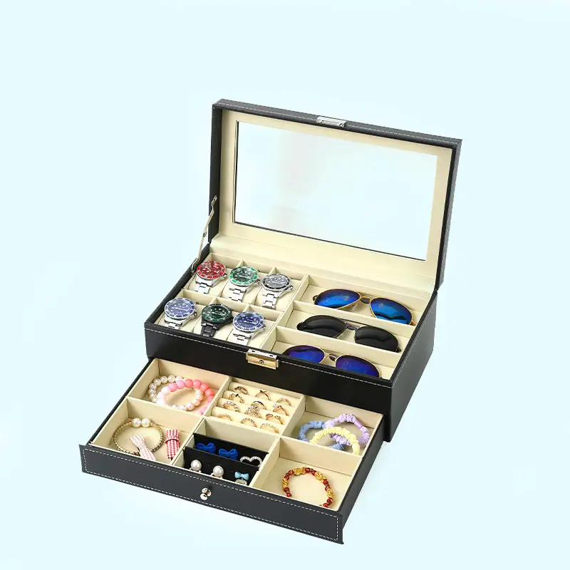Multi-Compartment Sunglasses Storage Box for Men - Image 17