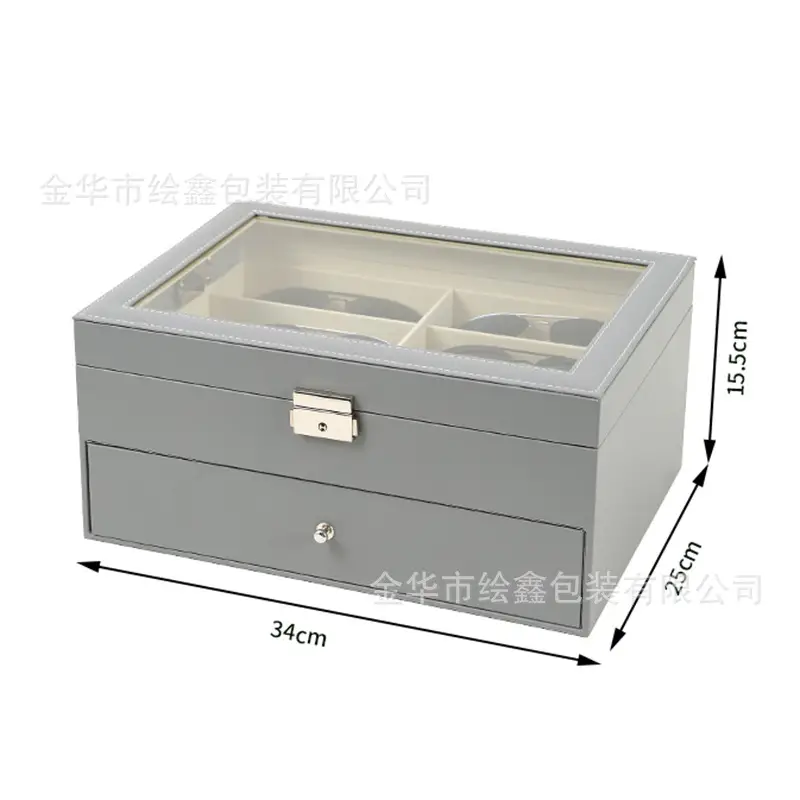 Multi-Compartment Sunglasses Storage Box for Men - Image 3