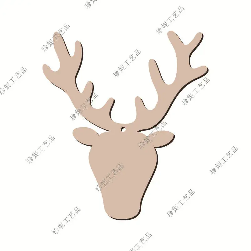 Hand-Painted Wooden Christmas Tree Pendant Decor - Image 3