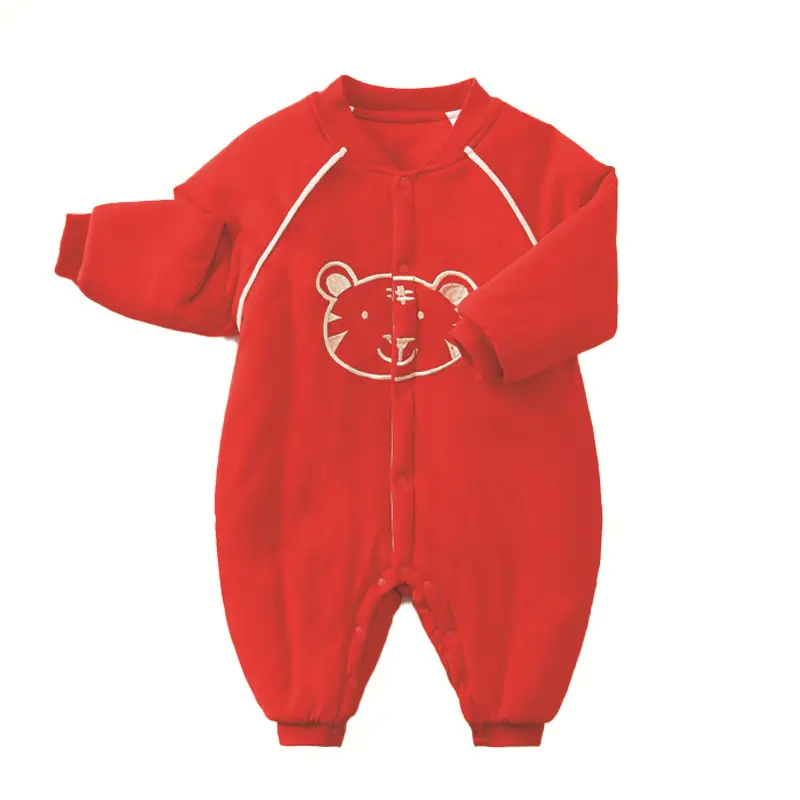 Baby Red Long Sleeve Cotton Jumpsuit Winter Spot