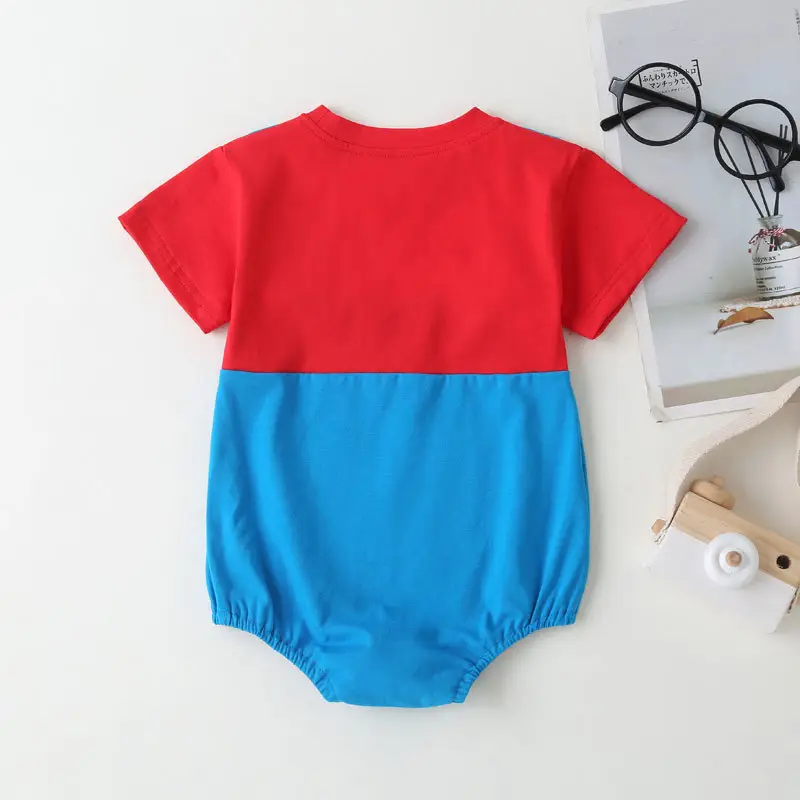Baby Overalls Red Blue Cotton 2021 Summer - Image 4