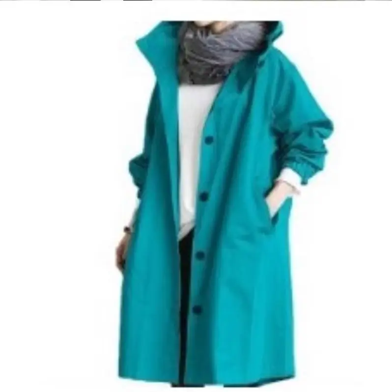 Women's Light Grey Windproof Mid-Length Coat 2023 - Image 12