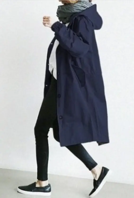 Women's Light Grey Windproof Mid-Length Coat 2023 - Image 7