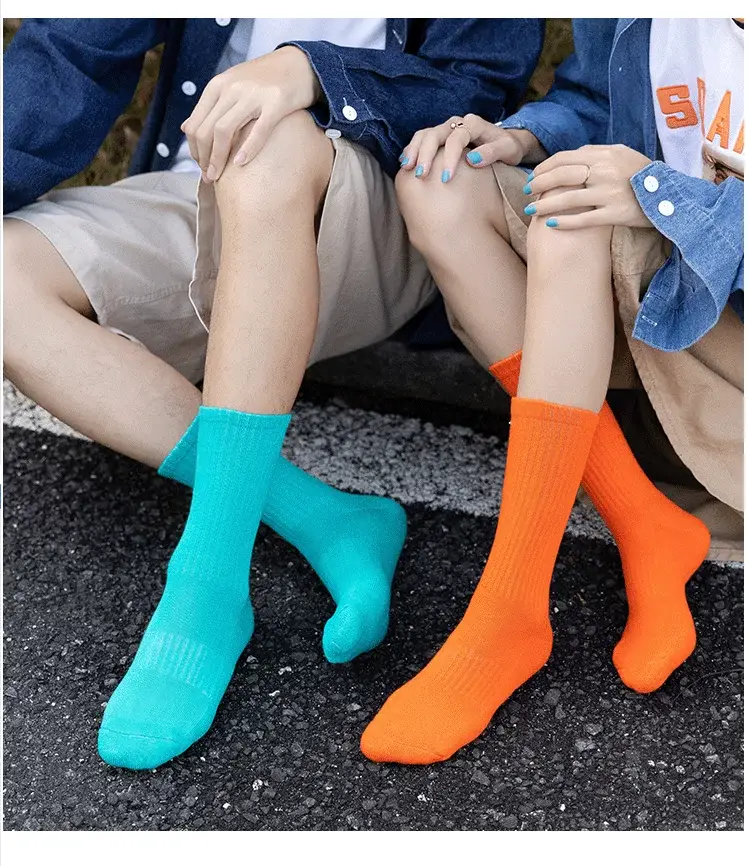 Colorful Towel Socks Men's Terry Mid-Calf Socks Thickeneded Pure Colorful Sports Stockings Ball Winter Towel Bottom Basketball Socks — feature 1