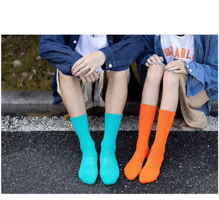 Colorful Towel Socks Men's Terry Mid-Calf Socks Thickeneded Pure Colorful Sports Stockings Ball Winter Towel Bottom Basketball Socks — feature 11