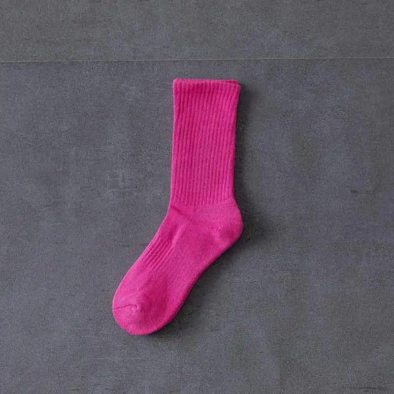 Colorful Towel Socks Men's Terry Mid-Calf Socks Thickeneded Pure Colorful Sports Stockings Ball Winter Towel Bottom Basketball Socks